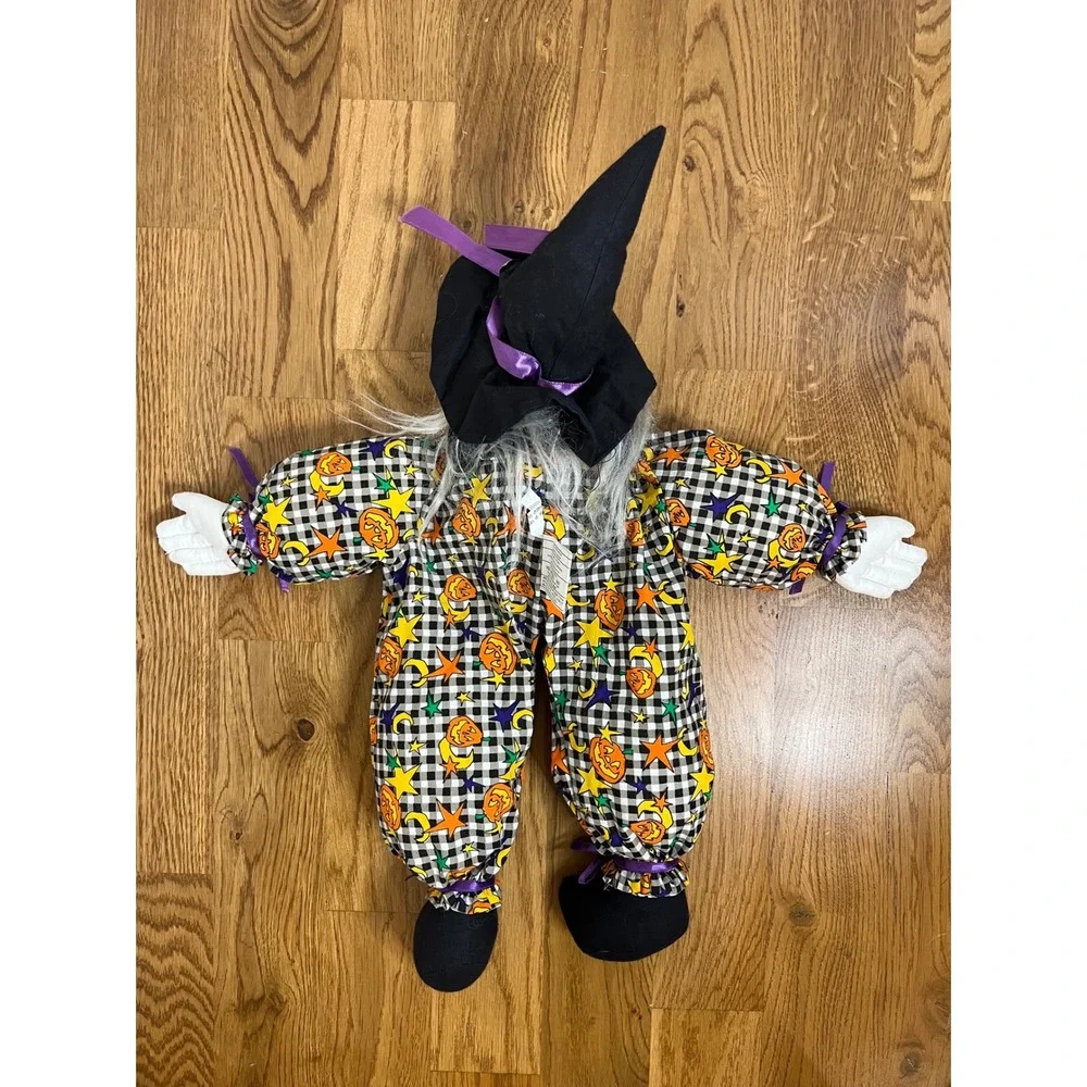 Vintage Halloween Witch Weighted Plush Joelson Industries Pumpkin Kitchen 1995‎